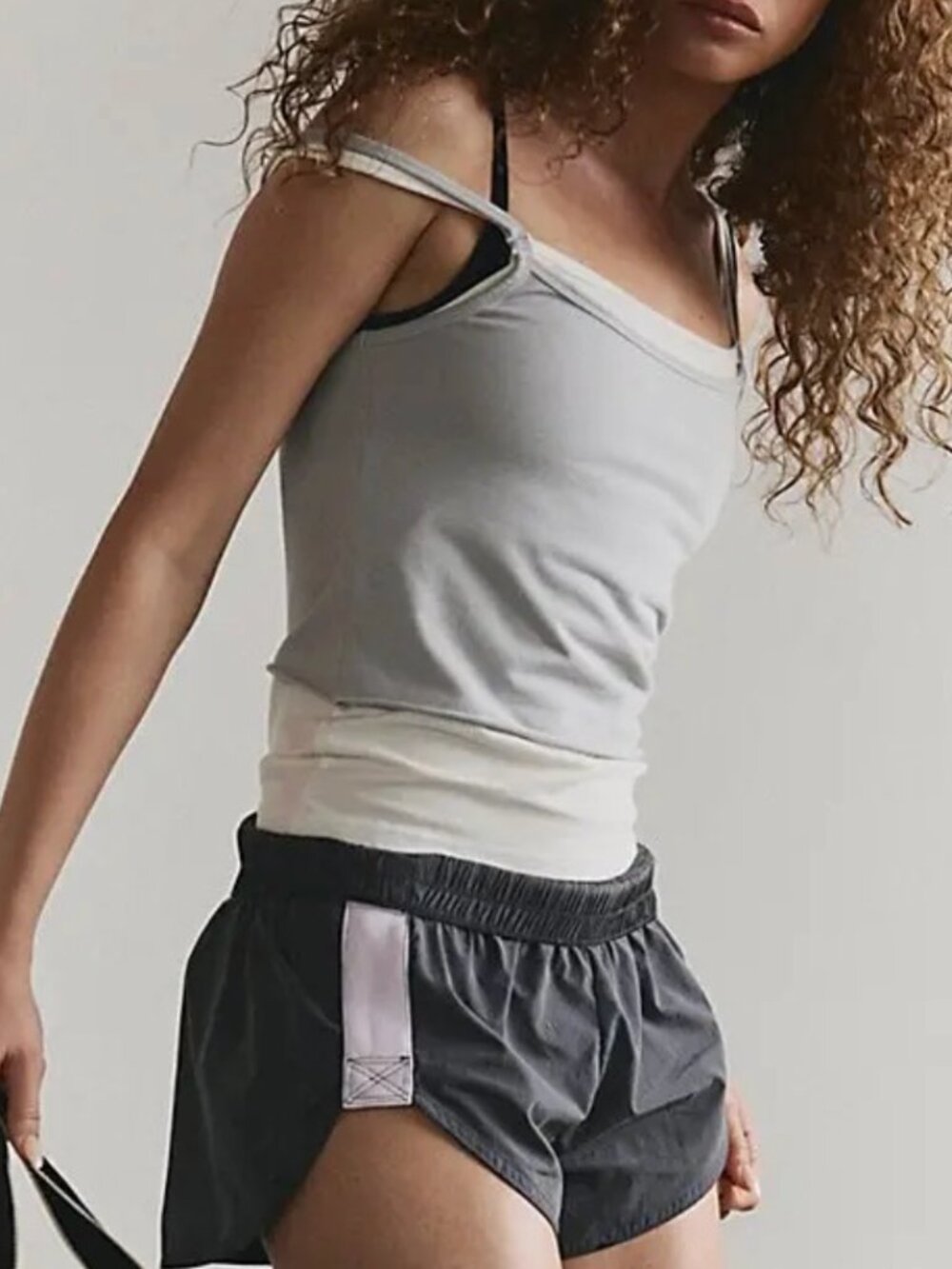 FP Movement Two Hit Twofer Cami XS White Gray Layered Tank